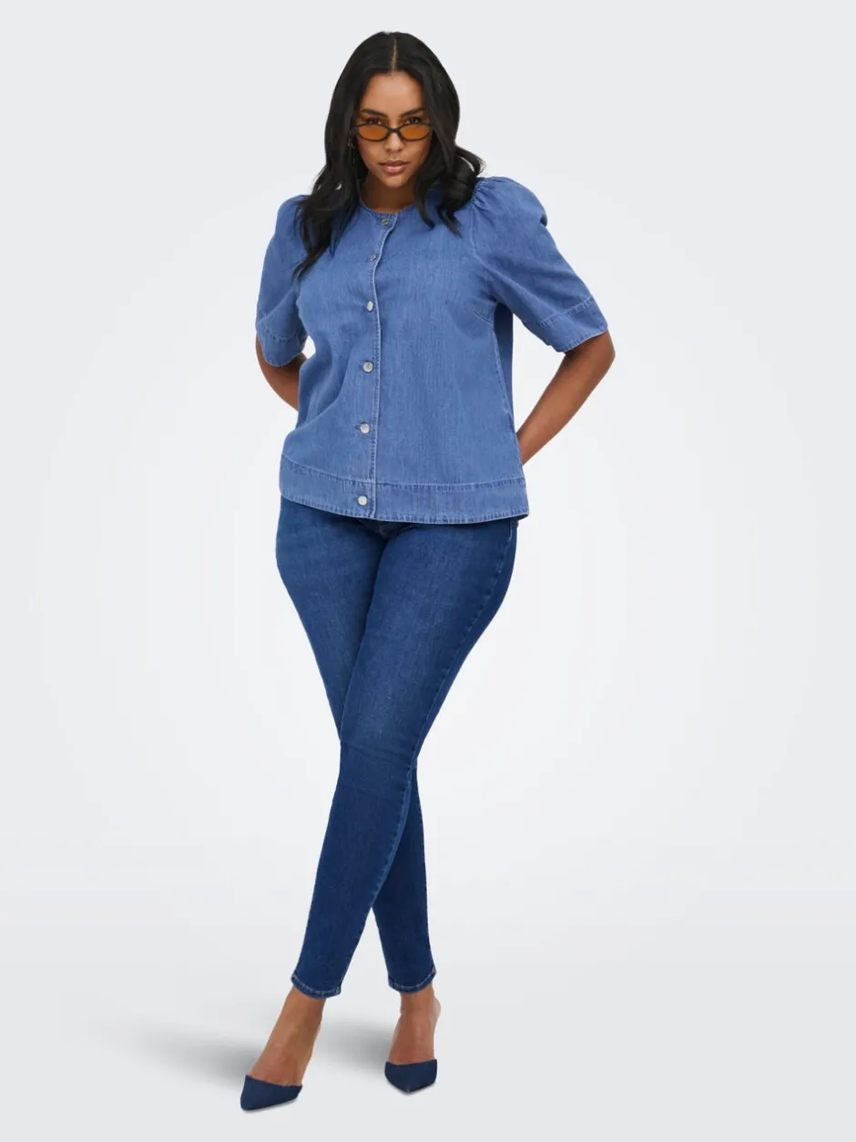 Best CARALLY Mellemhøj talje Skinny fit Jeans Dame Jeans|Jeans