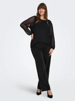 Outlet CARALYA Wide leg fit Bukser i wide fit Dame Bukser