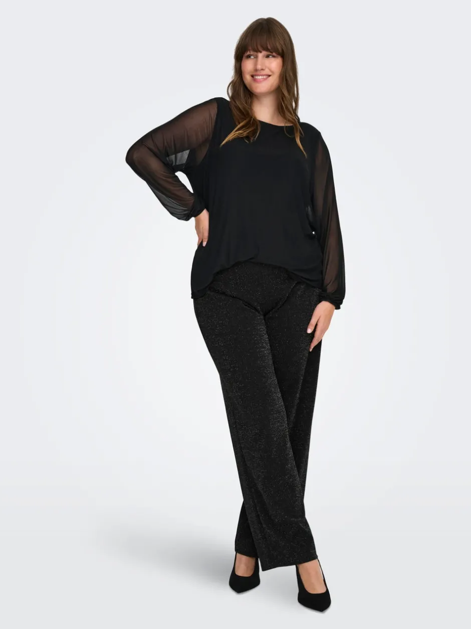 Outlet CARALYA Wide leg fit Bukser i wide fit Dame Bukser