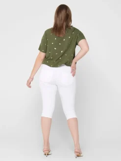 Clearance CARAUGUSTA Høj talje Skinny fit Denim-shorts Dame Shorts|Bukser