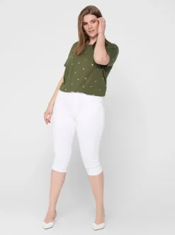 Clearance CARAUGUSTA Høj talje Skinny fit Denim-shorts Dame Shorts|Bukser