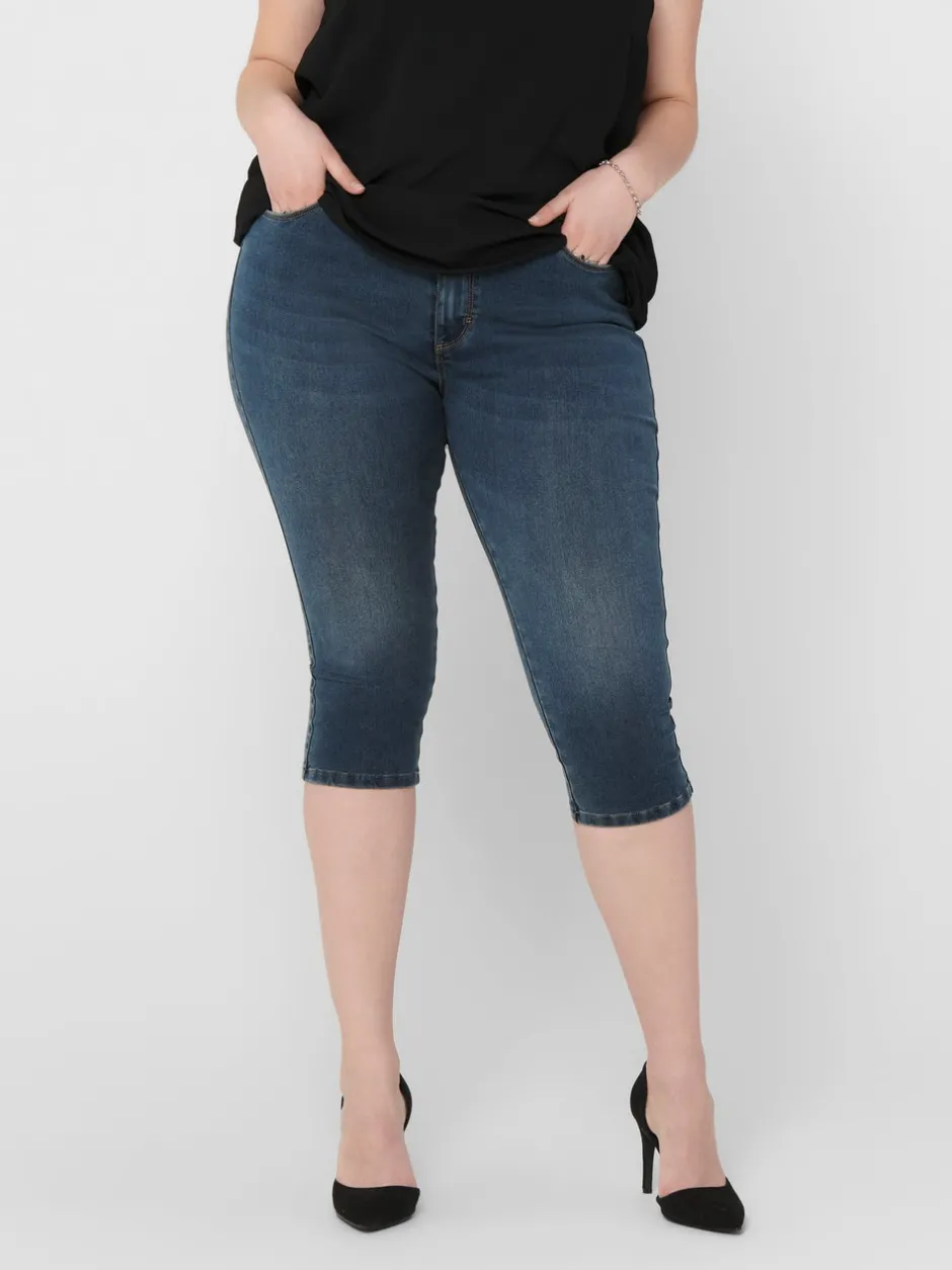 New CARAUGUSTA Høj talje Skinny fit Denim-shorts Dame Shorts|Bukser