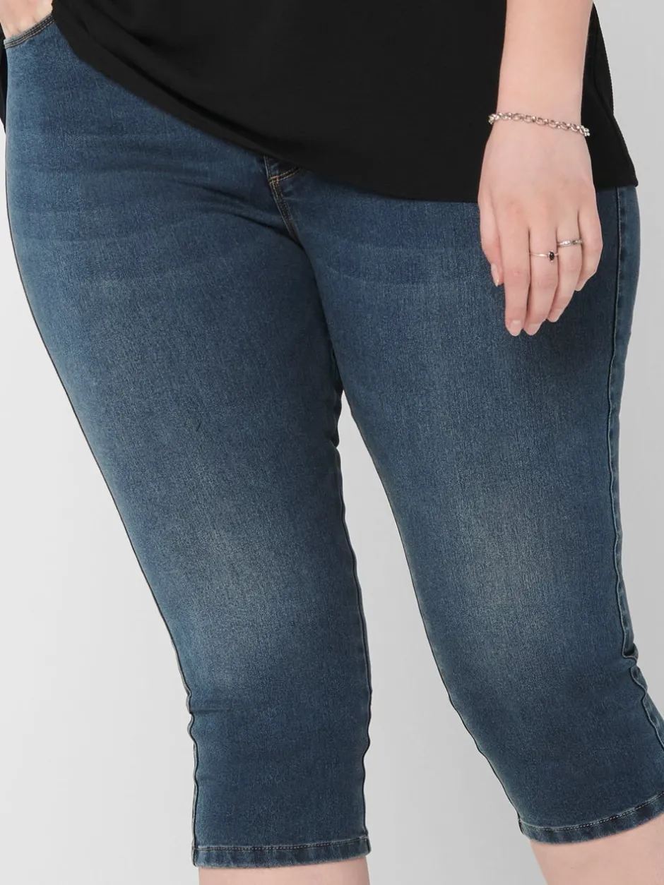 New CARAUGUSTA Høj talje Skinny fit Denim-shorts Dame Shorts|Bukser