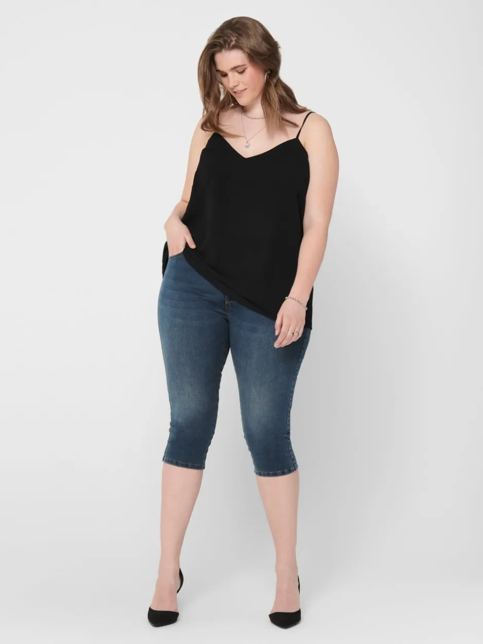 New CARAUGUSTA Høj talje Skinny fit Denim-shorts Dame Shorts|Bukser
