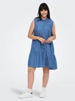 Best CARBEA Kort kjole Dame Kjoler|Double Denim