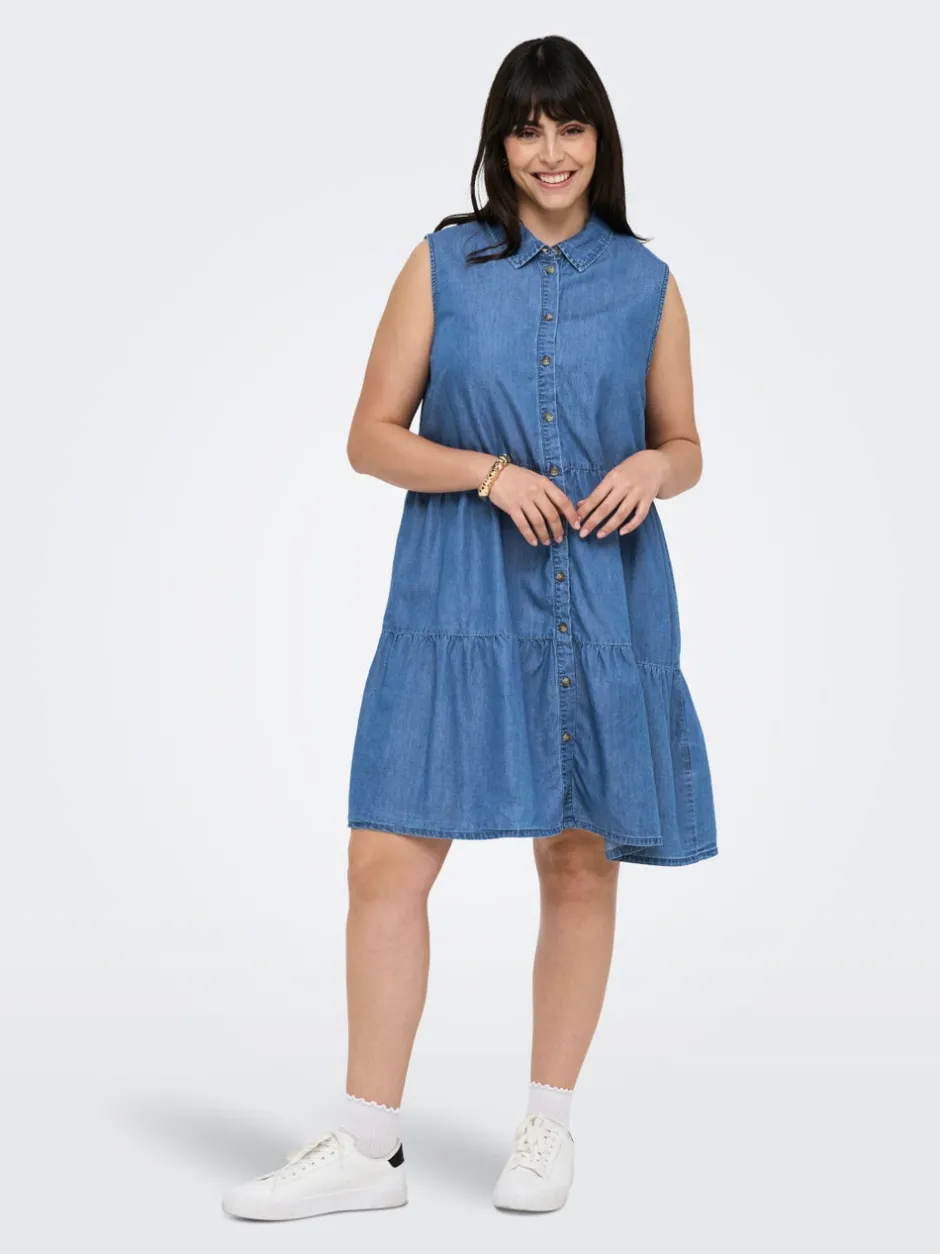 Best CARBEA Kort kjole Dame Kjoler|Double Denim
