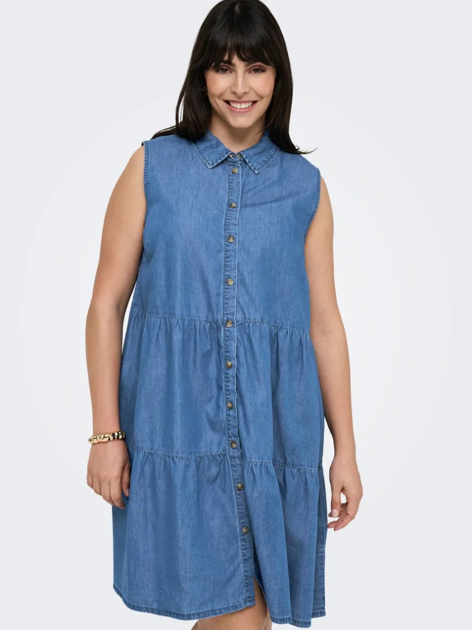 Best CARBEA Kort kjole Dame Kjoler|Double Denim