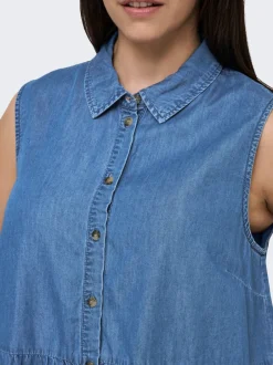 Best CARBEA Kort kjole Dame Kjoler|Double Denim