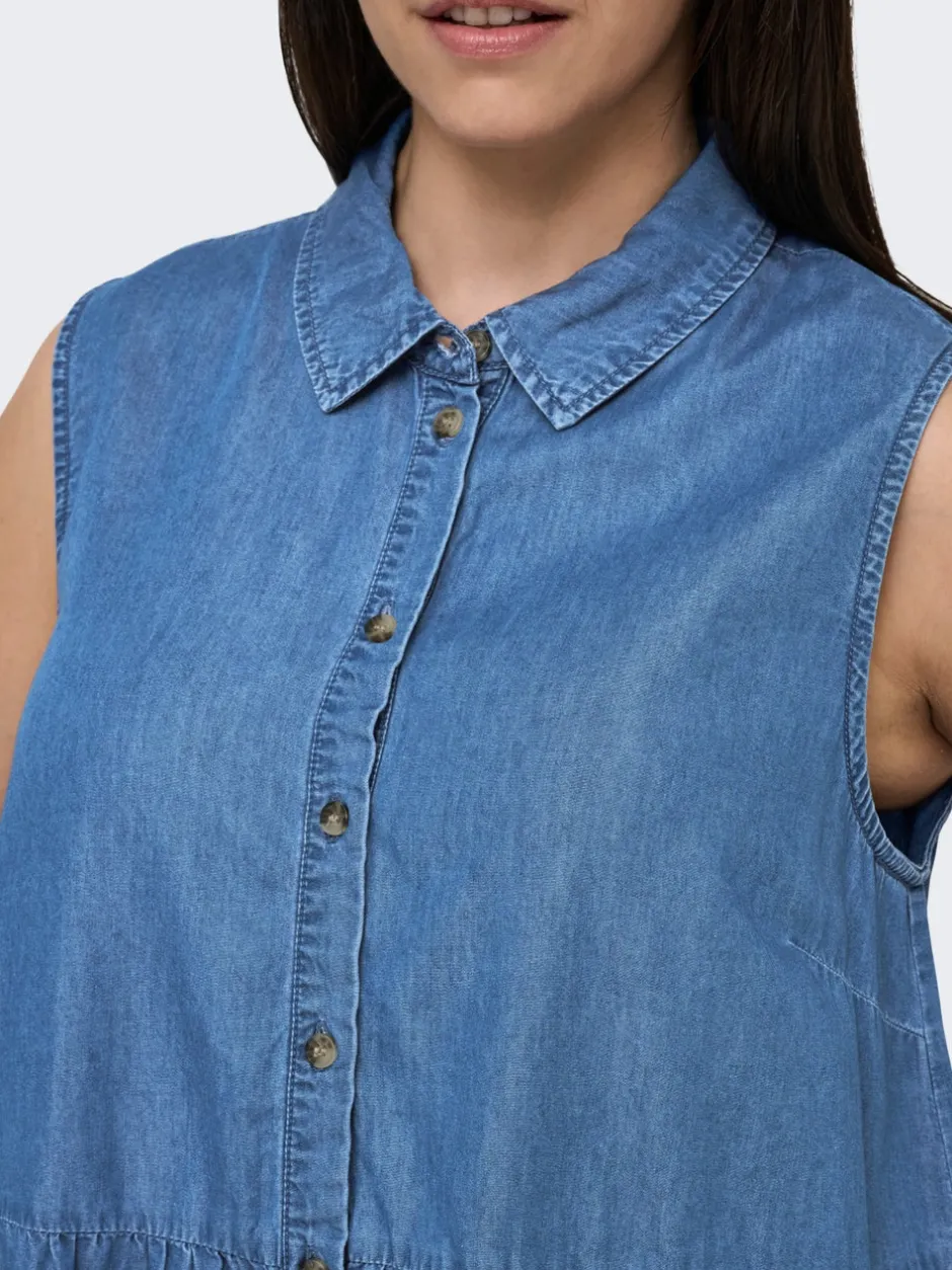 Best CARBEA Kort kjole Dame Kjoler|Double Denim