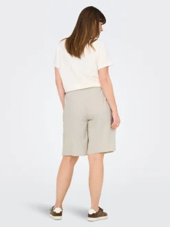 Hot CARCARO Høj talje Regular fit Hør Bermuda-shorts Dame Shorts