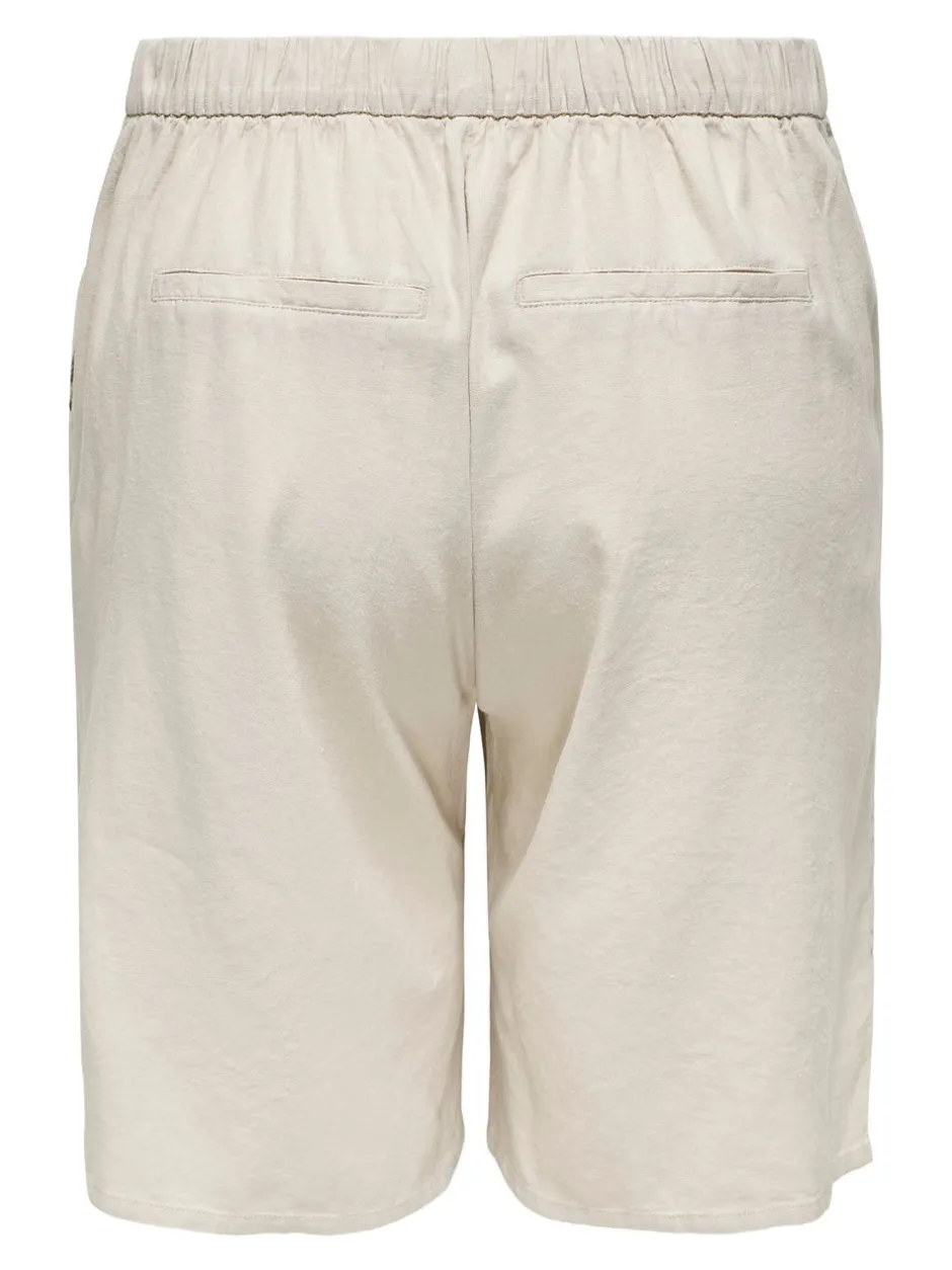 Hot CARCARO Høj talje Regular fit Hør Bermuda-shorts Dame Shorts