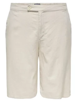 Hot CARCARO Høj talje Regular fit Hør Bermuda-shorts Dame Shorts