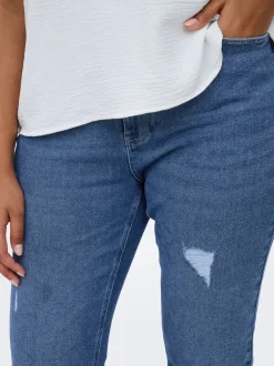 Discount CARCATWALK Høj talje Mom fit Ankellængde Jeans Dame Jeans|Jeans
