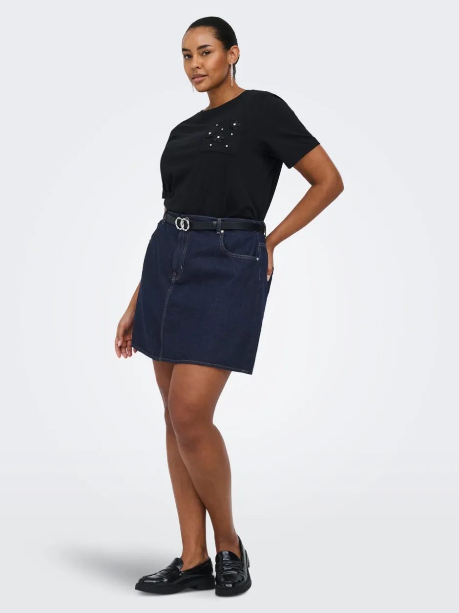 Online CAREDEN Denim Denim-nederdel Kort nederdel Dame Nederdele|Denimnederdele