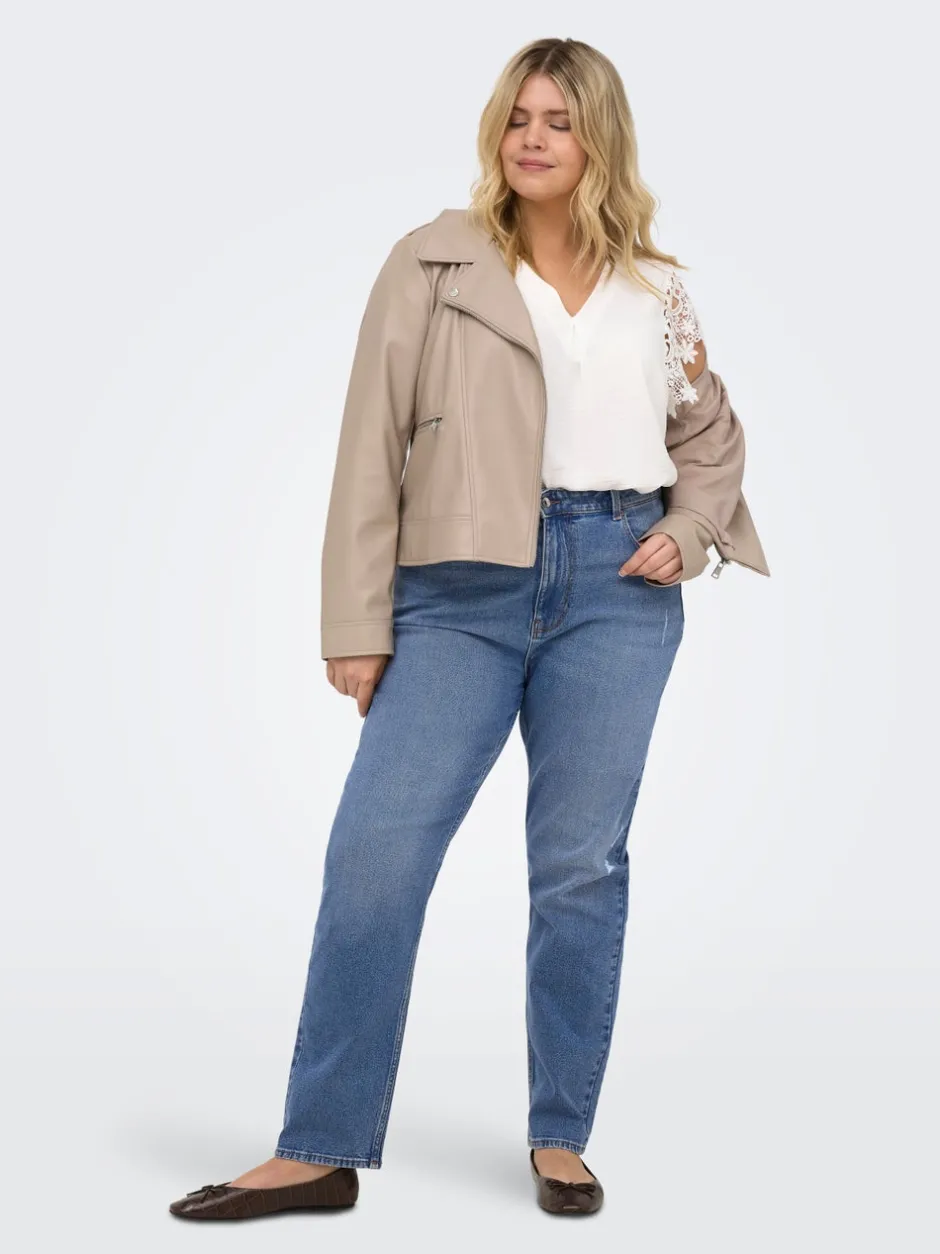 Discount CAREMILY Høj talje Straight fit Ankellængde Jeans Dame Jeans|Jeans