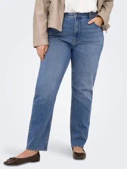 Discount CAREMILY Høj talje Straight fit Ankellængde Jeans Dame Jeans|Jeans