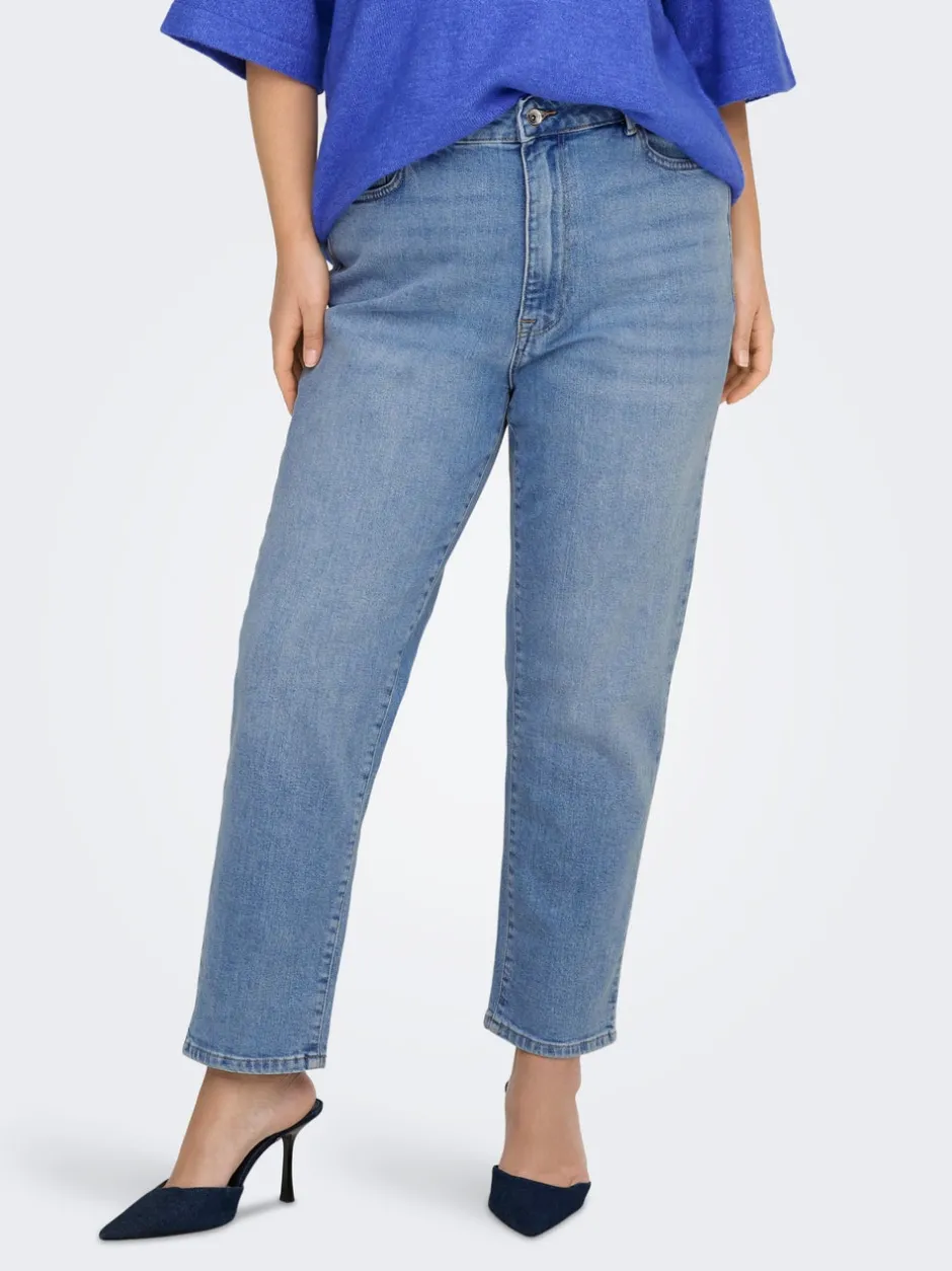 Online CAREMILYSTRETCH Høj talje Straight fit Ankellængde Jeans Dame Jeans|Jeans