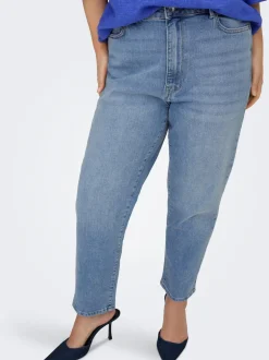 Online CAREMILYSTRETCH Høj talje Straight fit Ankellængde Jeans Dame Jeans|Jeans