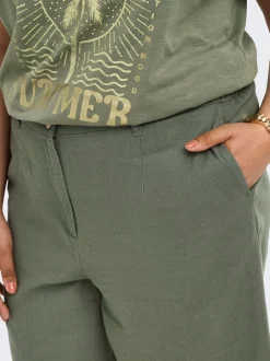 Discount CARGOA Loose fit Hør Figursyede shorts Dame Shorts