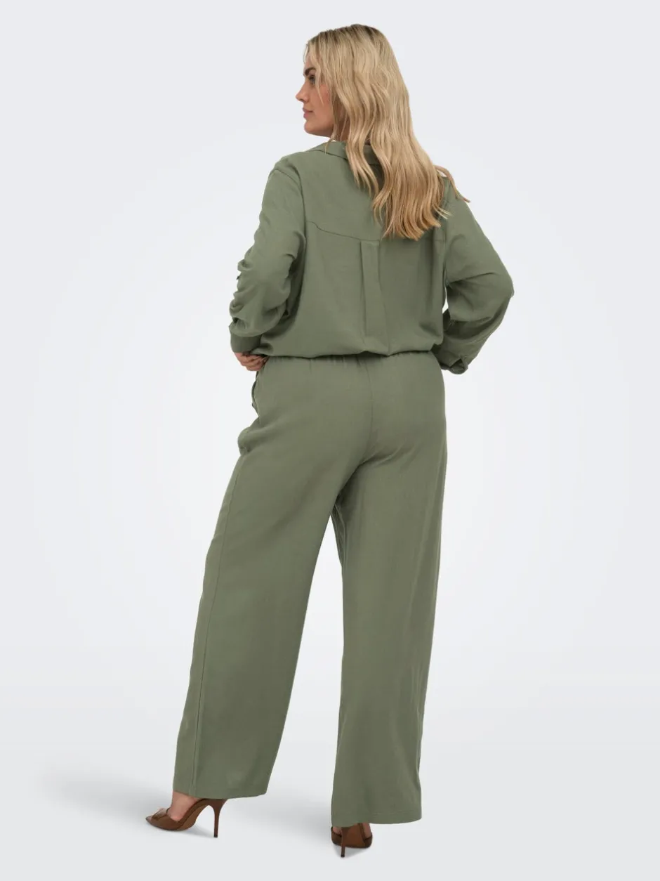 Discount CARGOA Straight fit Hør Bukser Dame Bukser