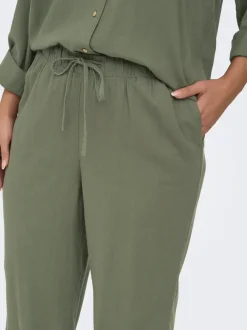 Discount CARGOA Straight fit Hør Bukser Dame Bukser