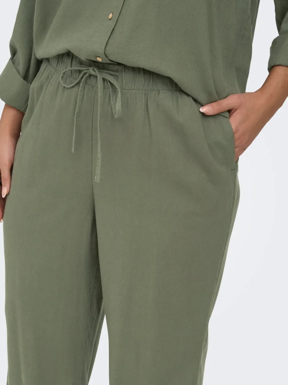 Discount CARGOA Straight fit Hør Bukser Dame Bukser