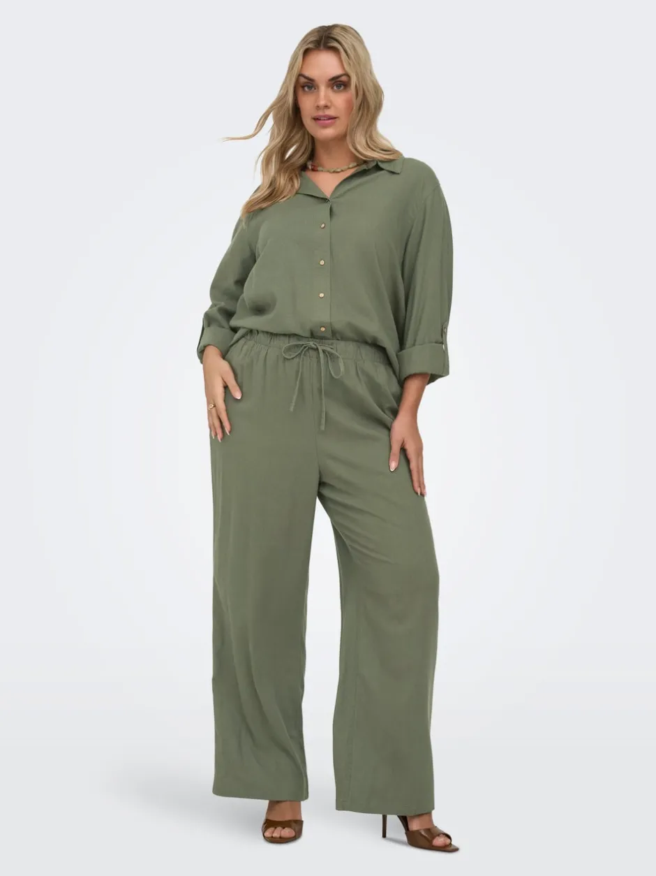 Discount CARGOA Straight fit Hør Bukser Dame Bukser