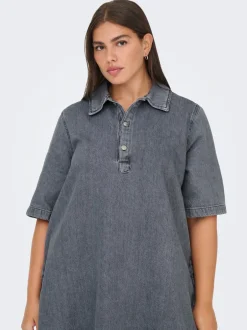 Best CARGRY Kort kjole Dame Kjoler|Double Denim