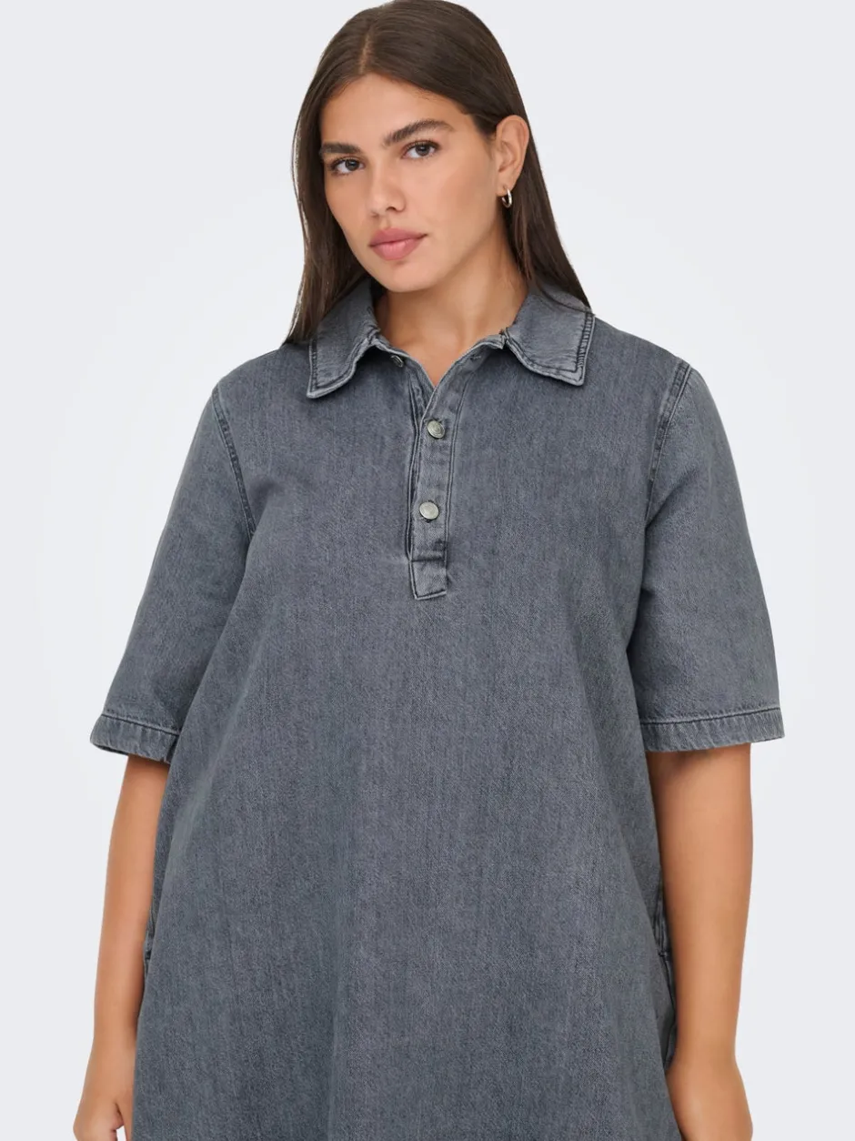 Best CARGRY Kort kjole Dame Kjoler|Double Denim