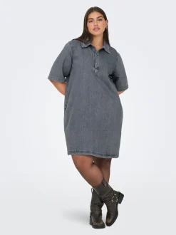 Best CARGRY Kort kjole Dame Kjoler|Double Denim