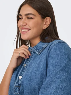 Clearance CARGRY Kort kjole Dame Kjoler|Double Denim
