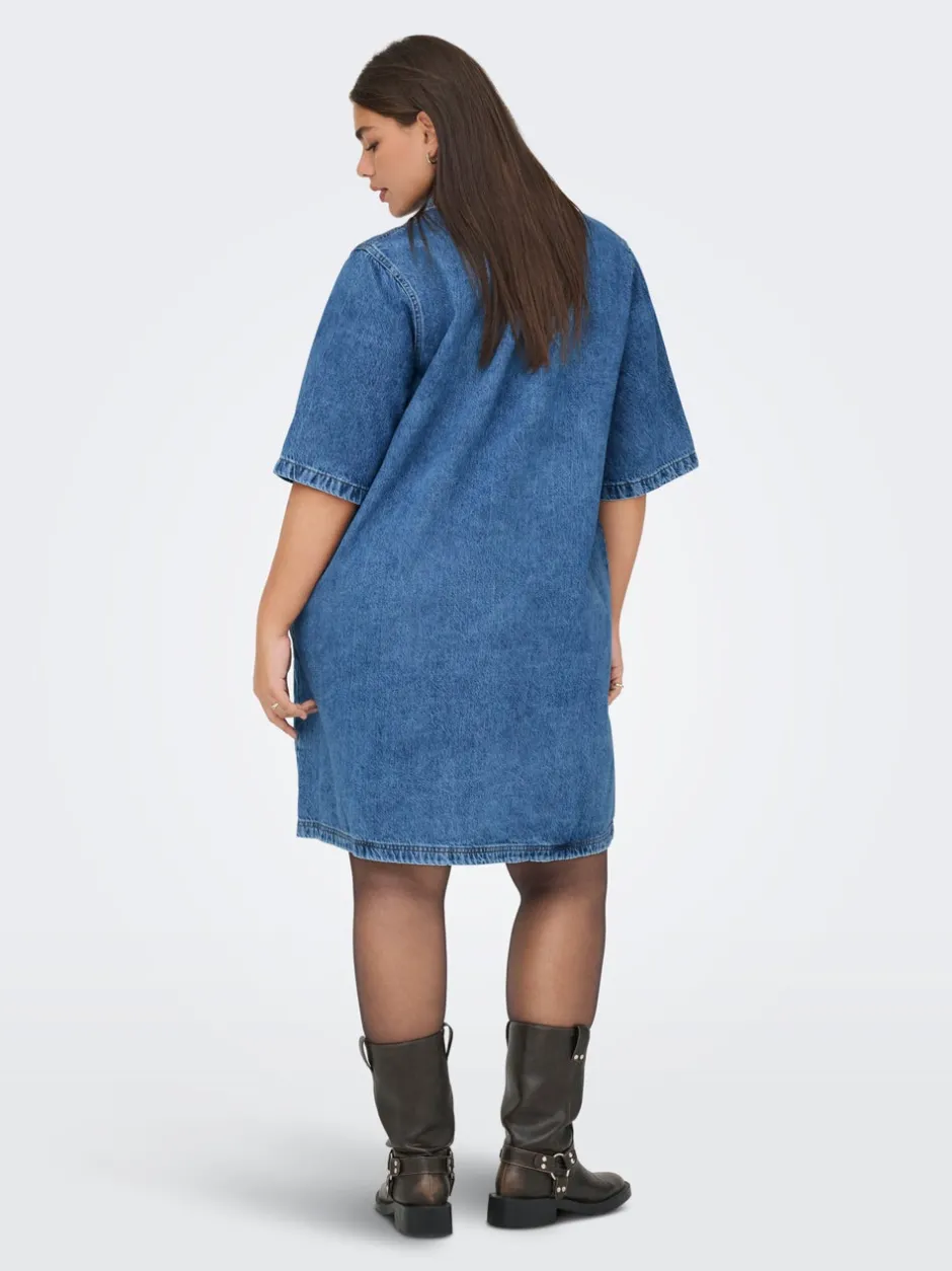 Clearance CARGRY Kort kjole Dame Kjoler|Double Denim