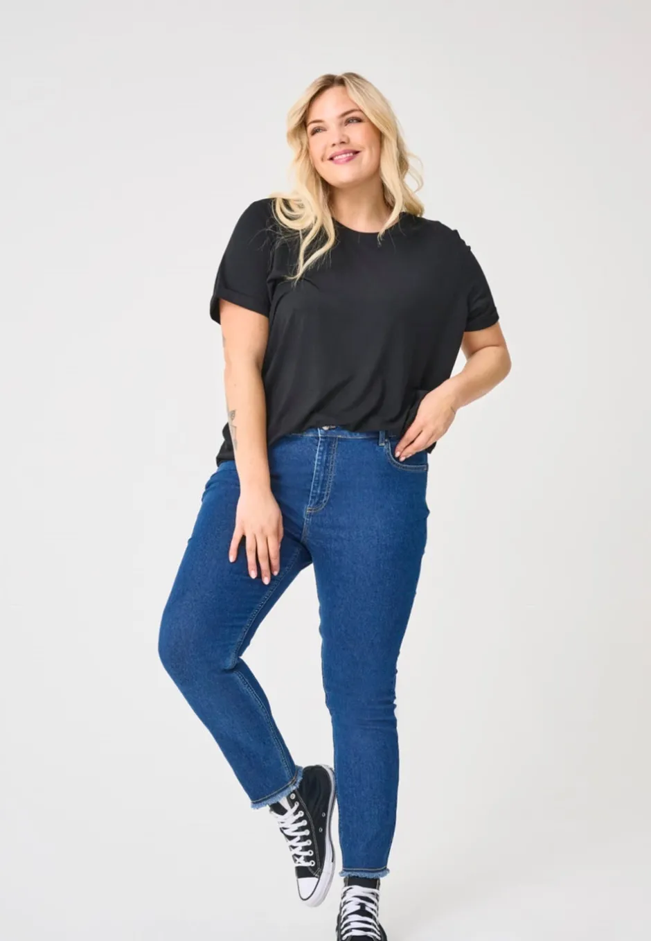 Discount CARHUSH Mellemhøj talje Skinny fit Ankellængde Jeans Dame Jeans|Jeans