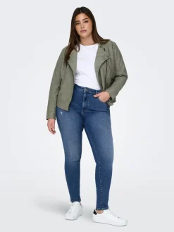 Sale CARICONIC Høj talje Skinny fit Ankellængde Jeans Dame Jeans|Jeans