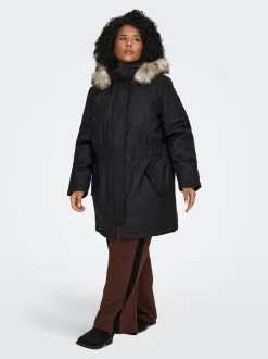 New CARIRENA Lang parka Dame Jakker Og Frakker