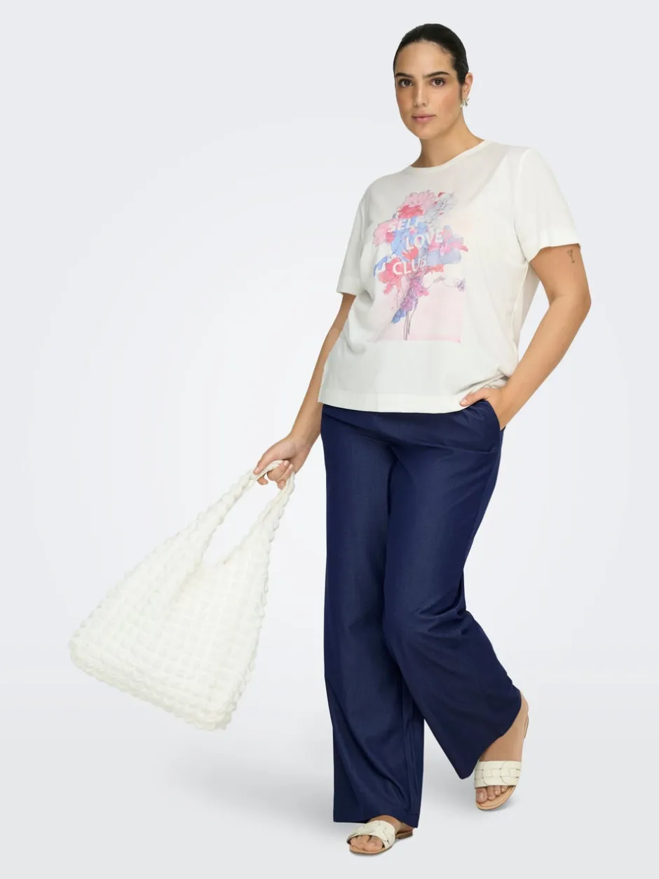 Clearance CARIRIA Wide leg fit Hør Bukser i wide fit Dame Bukser