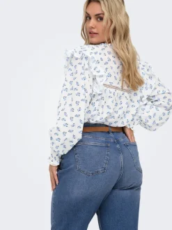 Best CARJULLES Mellemhøj talje Wide leg fit Jeans Dame Jeans|Jeans