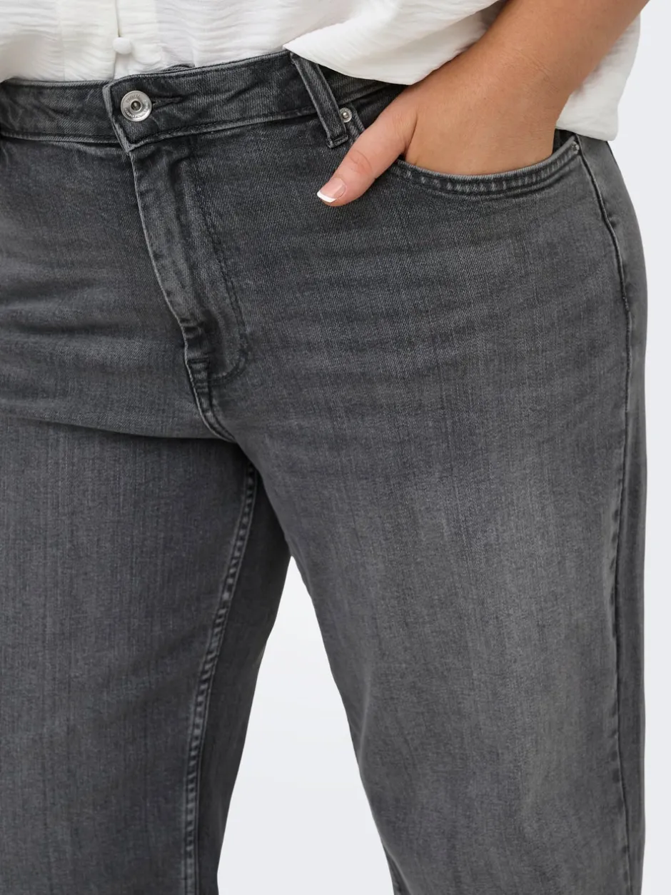 Clearance CARJULLES Mellemhøj talje Wide leg fit Jeans Dame Jeans|Jeans