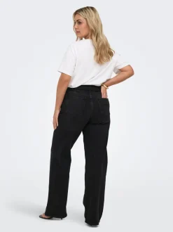 Discount CARJULLES Mellemhøj talje Wide leg fit Jeans Dame Jeans|Jeans