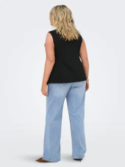 Hot CARJULLES Mellemhøj talje Wide leg fit Jeans Dame Jeans|Jeans