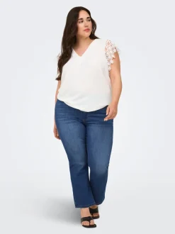 Sale CARKENYA Mellemhøj talje Flared fit Cropped Jeans Dame Jeans|Jeans