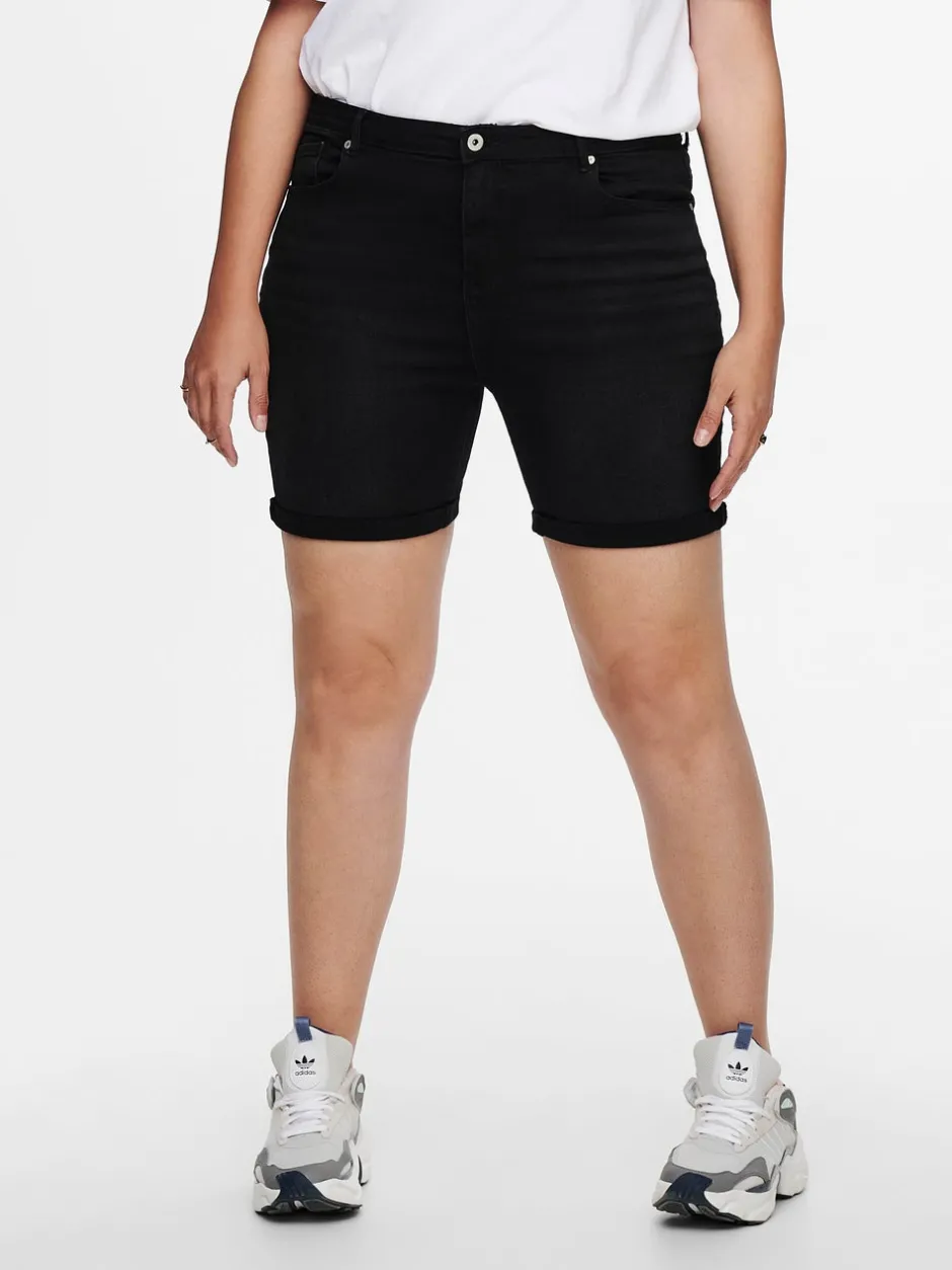 Sale CARLAOLA Høj talje Skinny fit Denim-shorts Dame Shorts