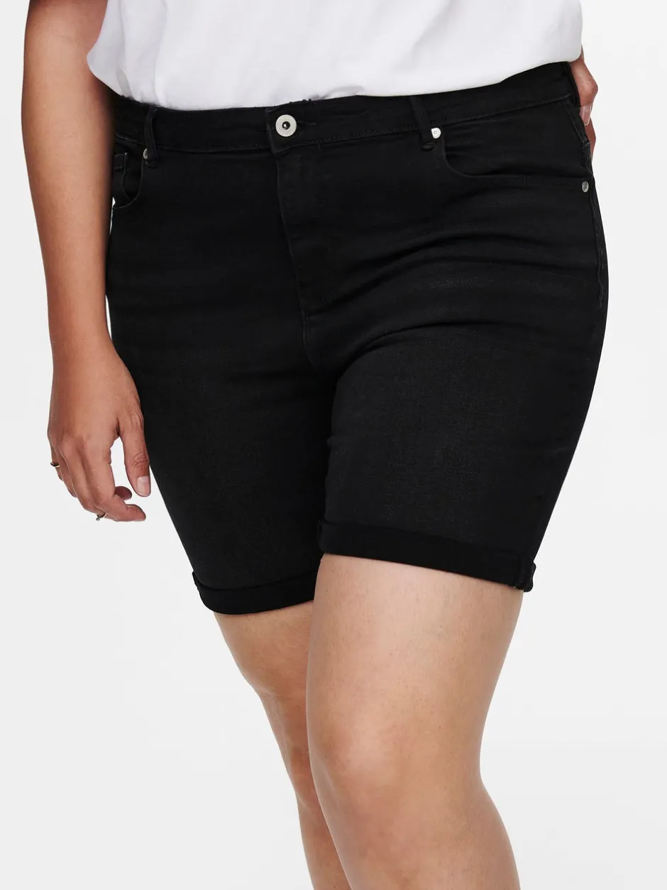 Sale CARLAOLA Høj talje Skinny fit Denim-shorts Dame Shorts
