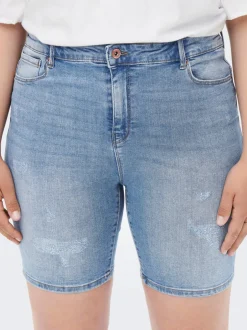New CARLAOLA Skinny fit Denim-shorts Dame Shorts|Double Denim