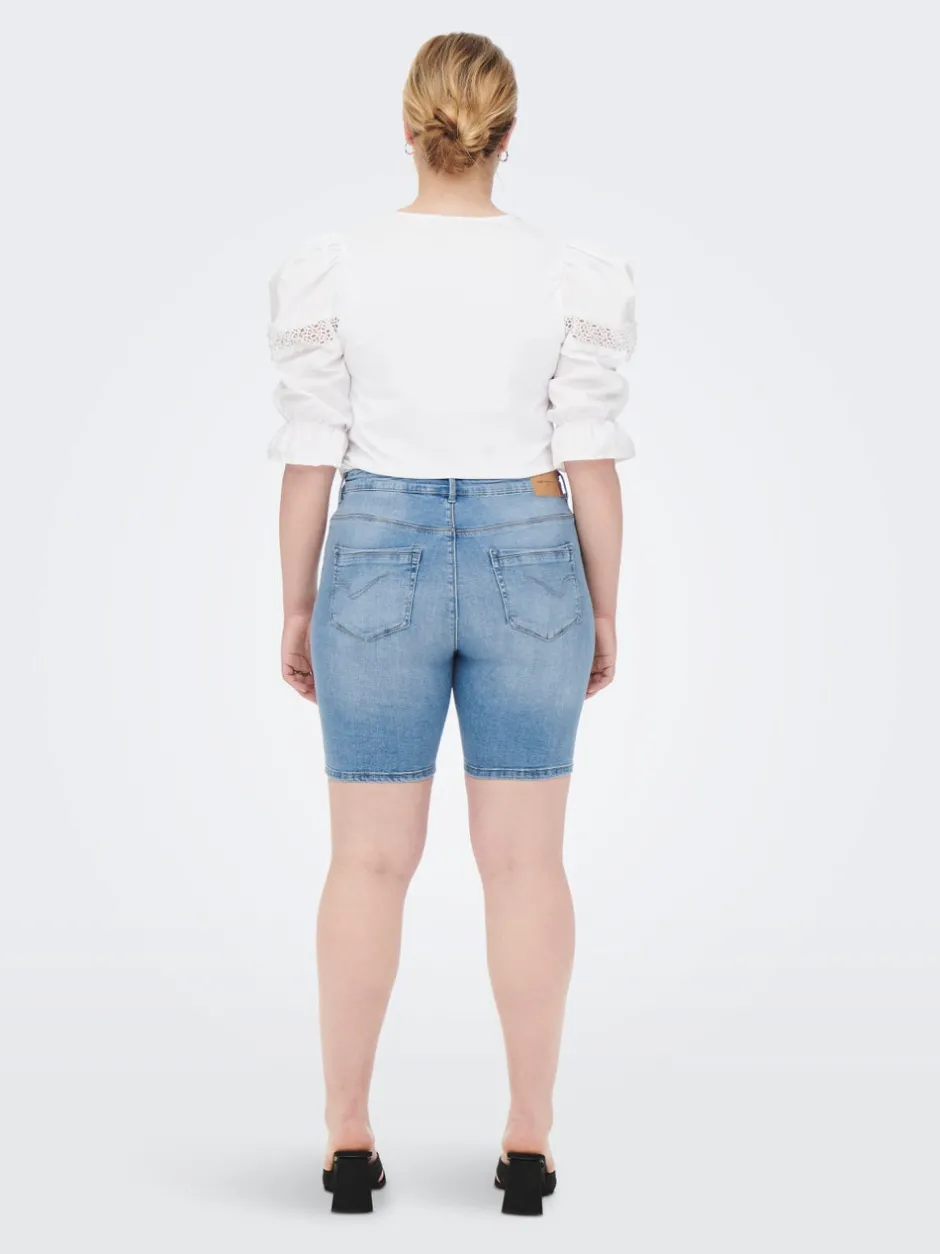 New CARLAOLA Skinny fit Denim-shorts Dame Shorts|Double Denim