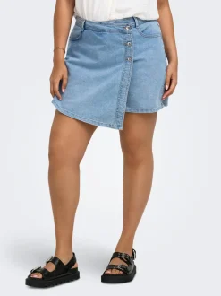 Clearance CARLESLY Buksenederdel Mininederdel Dame Nederdele|Double Denim