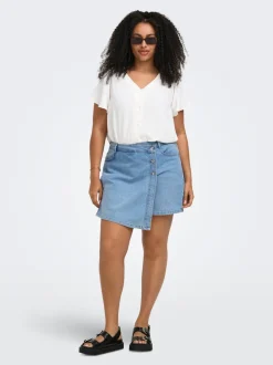 Clearance CARLESLY Buksenederdel Mininederdel Dame Nederdele|Double Denim