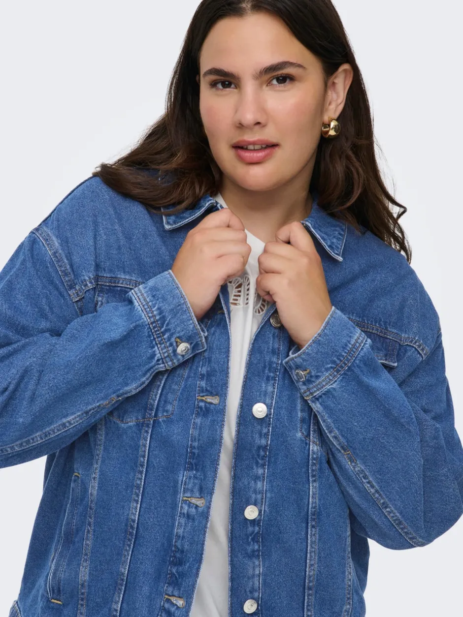 Clearance CAROCEAN Denimjakke Dame Jakker Og Frakker|Double Denim