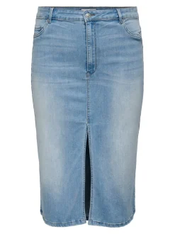 Hot CARROSE Denim Denim-nederdel Midinederdel Dame Nederdele|Double Denim