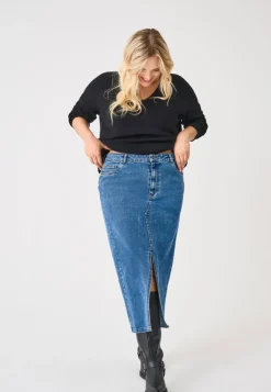 Best CARSIRI Nederdel Midinederdel Dame Nederdele|Double Denim